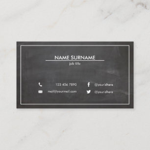 Professional Minimalist Modern Layout Chalkboard Business Card