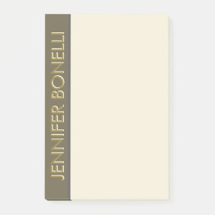 Professional minimalist modern name gold grey post-it notes