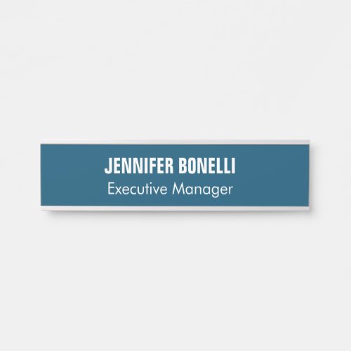 Professional minimalist modern ocean blue color door sign