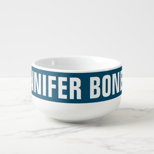 Professional minimalist modern ocean blue color soup mug