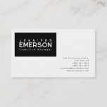 Professional minimalist modern plain black white business card
