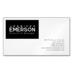Professional minimalist modern plain black white business card magnet