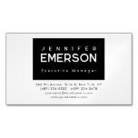 Professional minimalist modern plain black white business card magnet