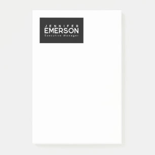 Professional minimalist modern plain black white post-it notes