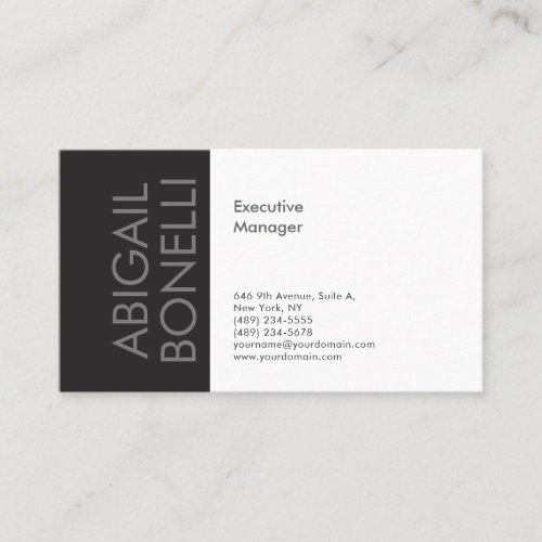 Professional minimalist modern plain business card