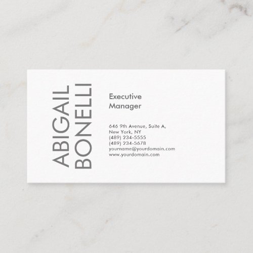 Professional minimalist modern plain business card