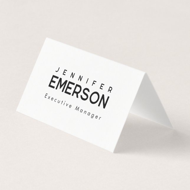 Professional minimalist modern plain  business card (Front)