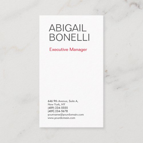 Professional minimalist modern plain business card