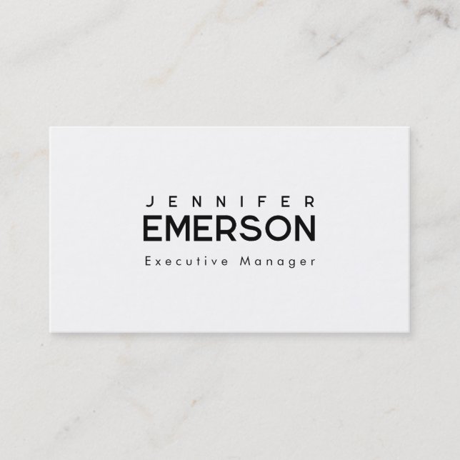 Professional minimalist modern plain  business card (Front)