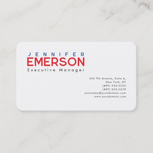 Professional minimalist modern plain business card