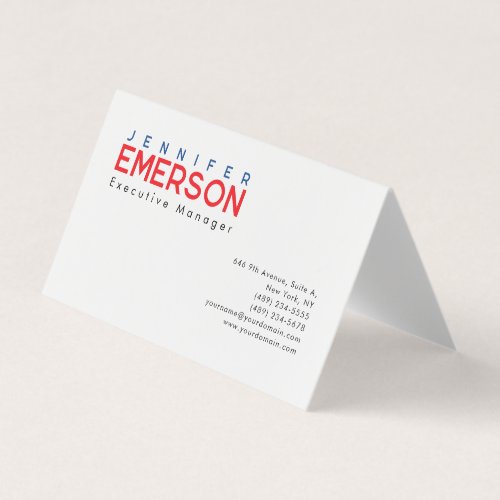 Professional minimalist modern plain  business card