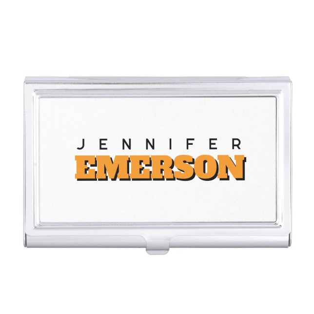 Professional minimalist modern plain  business card case (Front)