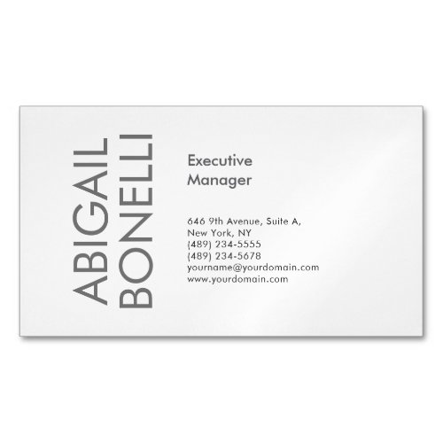Professional minimalist modern plain business card magnet