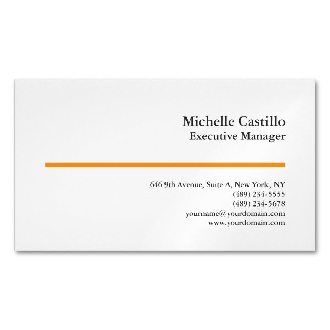 Professional Minimalist Modern Plain Business Card Magnet (Front)