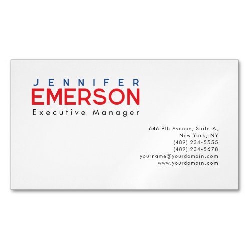 Professional minimalist modern plain business card magnet