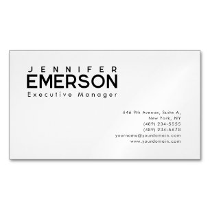 Professional minimalist modern plain  business card magnet
