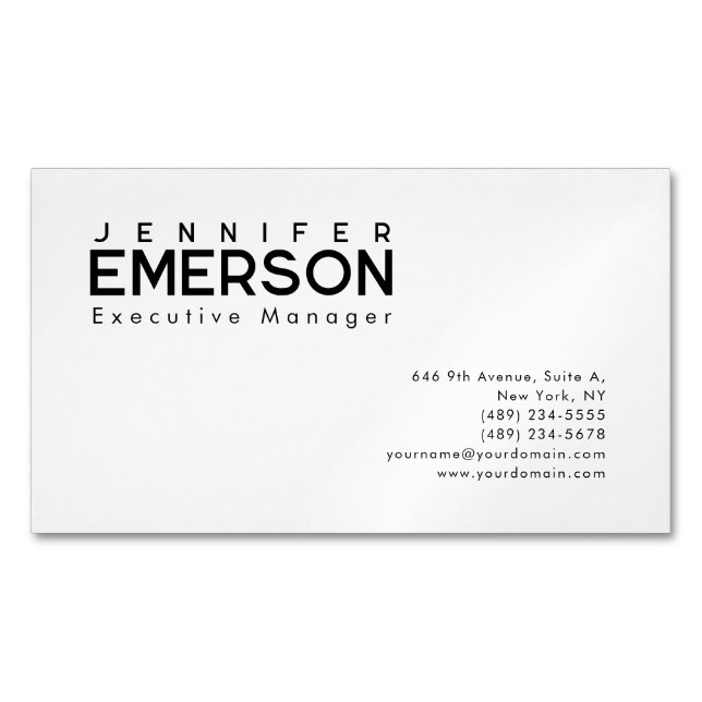 Professional minimalist modern plain  business card magnet (Front)