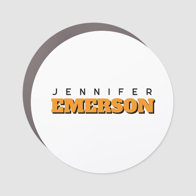 Professional minimalist modern plain  car magnet (Front)