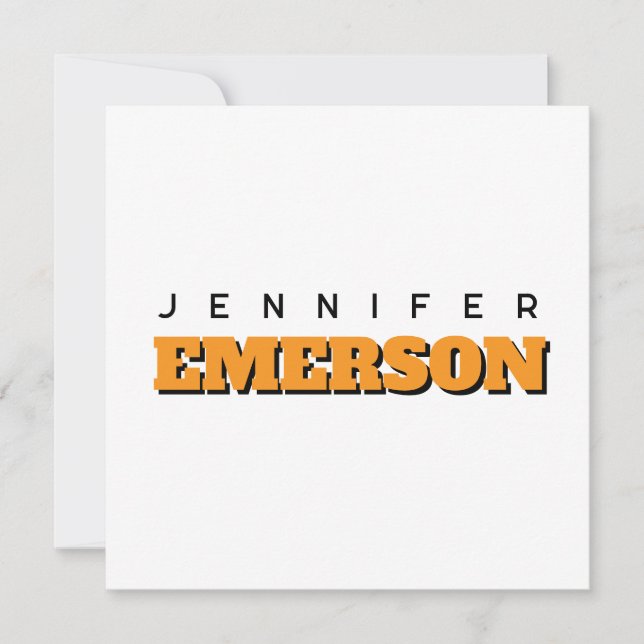 Professional minimalist modern plain flat card (Front)