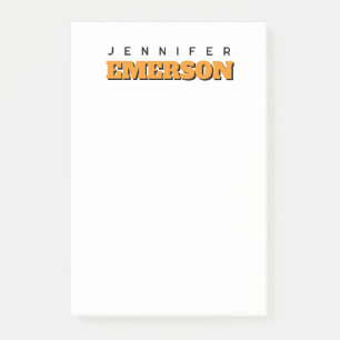 Professional minimalist modern plain name post-it notes