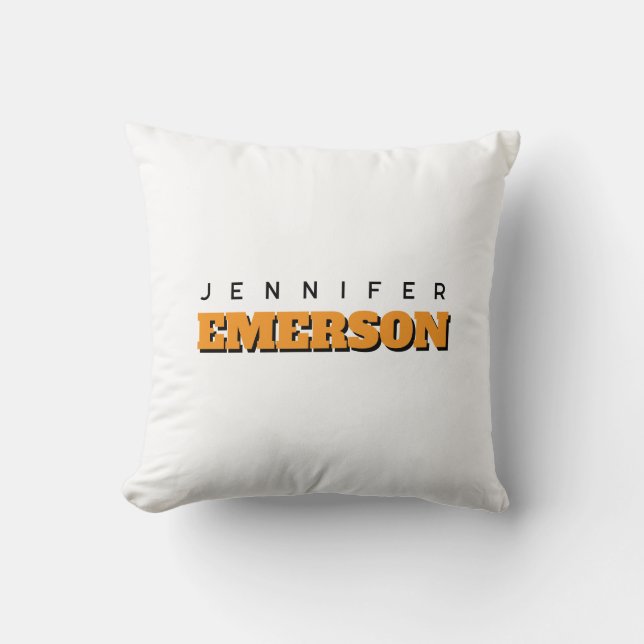 Professional minimalist modern plain name throw pillow (Front)