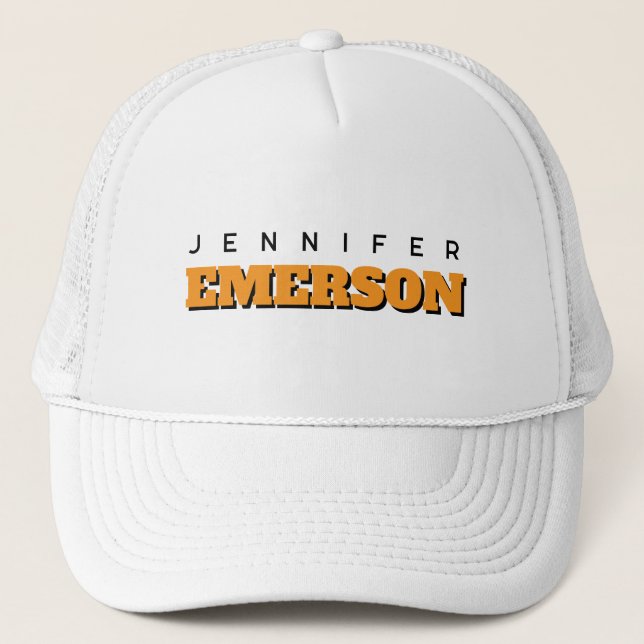 Professional minimalist modern plain name trucker hat (Front)