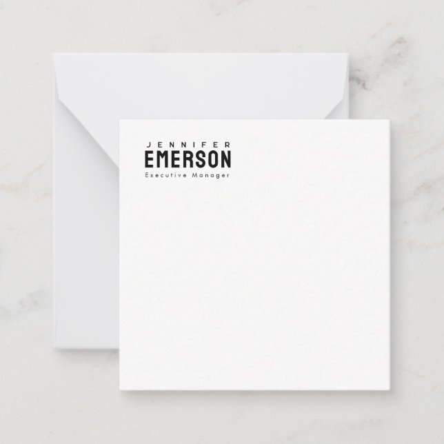 Professional minimalist modern plain  note card (Front)