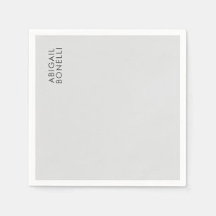 Professional minimalist modern plain own name napkins