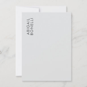 Professional minimalist modern plain own name note card
