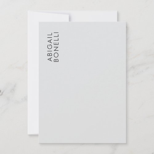 Professional minimalist modern plain own name note card
