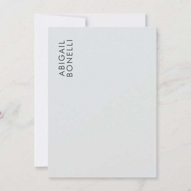 Professional minimalist modern plain own name note card (Front)