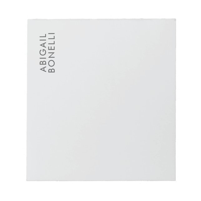 Professional minimalist modern plain own name notepad (Front)