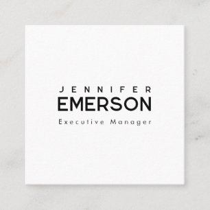 Professional minimalist modern plain square business card
