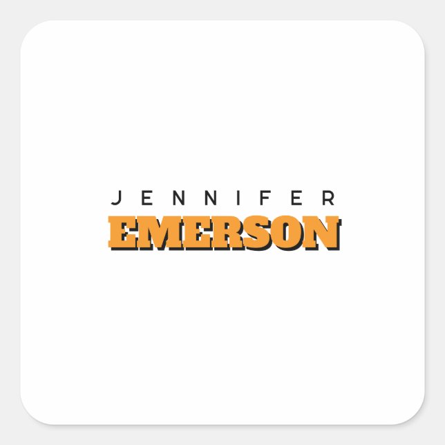 Professional minimalist modern plain  square sticker (Front)