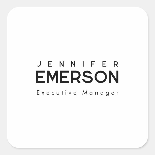 Professional minimalist modern plain square sticker (Front)