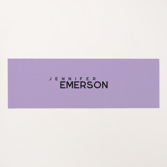 Professional minimalist modern plain your name yoga mat (Back (Horizontal))