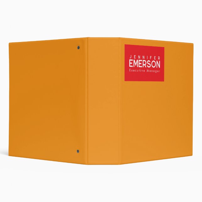Professional minimalist modern plainred orange 3 ring binder (Background)