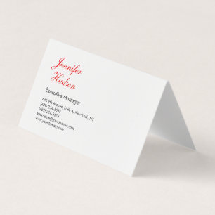 Professional minimalist modern red calligraphy business card