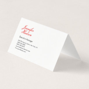 Professional minimalist modern red calligraphy business card