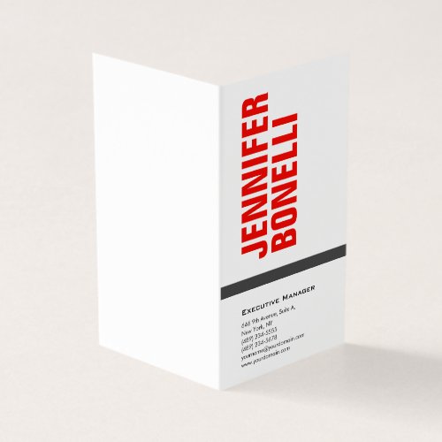 Professional minimalist modern red white  business card