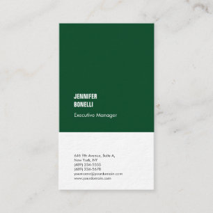 Professional minimalist modern thick green white business card