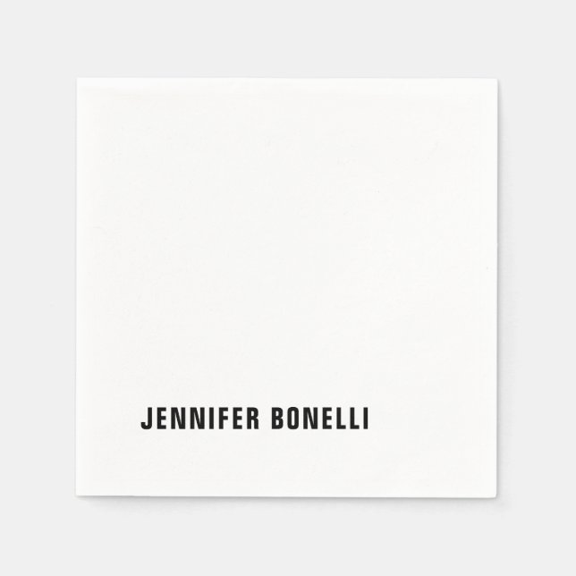 Professional minimalist modern trendy name napkins (Front)