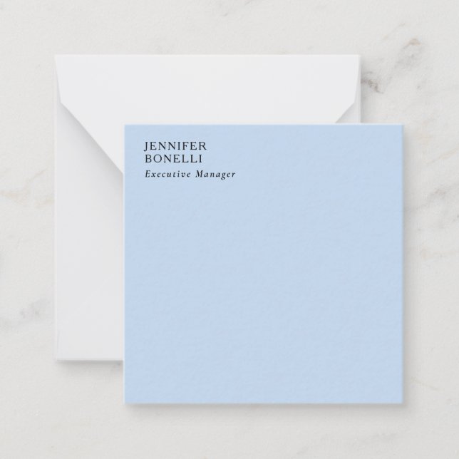 Professional minimalist modern trendy pale blue note card (Front)