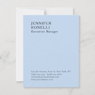 Professional minimalist modern trendy pale blue note card