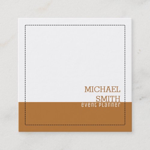 Professional Minimalist Modern White  Copper Square Business Card