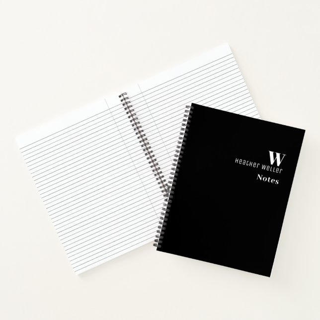 Professional Minimalist Monogram Black Notebook (Inside)