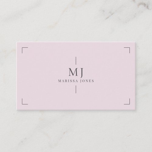 Professional Minimalist Monogram Pastel Lavender Business Card