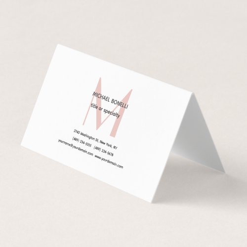 Professional Minimalist Monogrammed Profile Card