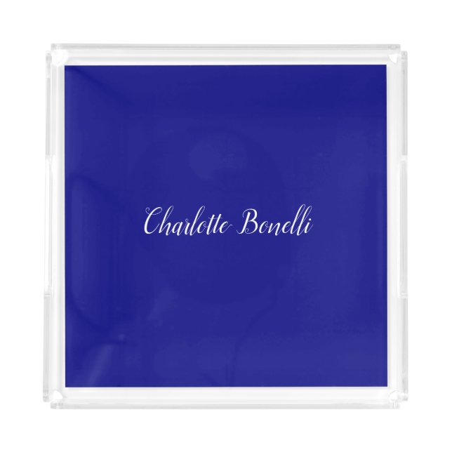 Professional Minimalist Navy Blue Acrylic Tray (Front)