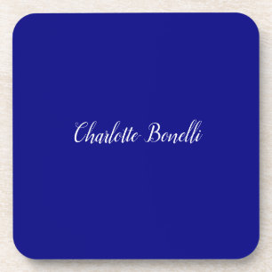 Professional Minimalist Navy Blue Beverage Coaster